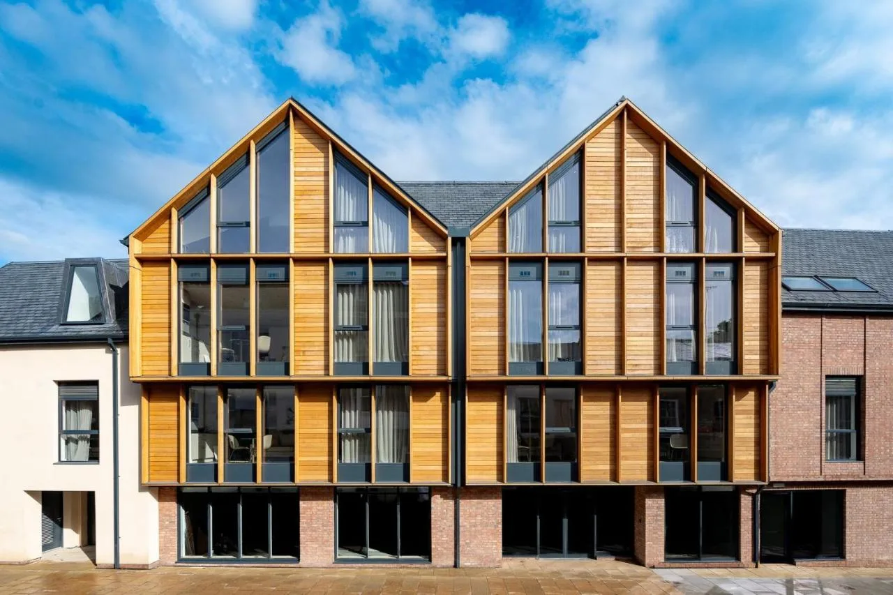 an exterior view of a building with large windows at Micklegate by Supercity Aparthotels in York
